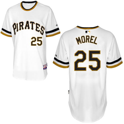 Brent Morel #25 MLB Jersey-Pittsburgh Pirates Men's Authentic Alternate White Cool Base Baseball Jersey